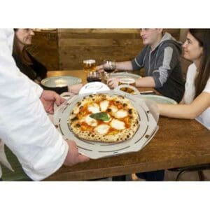 Rond geperforeerd tray/snijbord op voet Ø33cm | Gi.Metal 3 GI-METAL