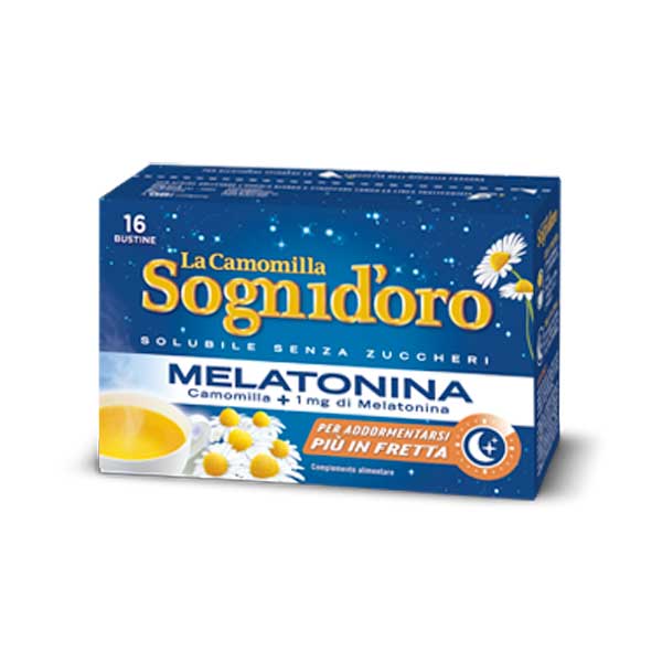 Natuurlijke Slaaphulp: Sognidoro Kamille & Melatonine Sognidoro Kamille met Melatonine 16 Zakjes