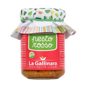 Pesto Rosso 130g | LA GALLINARA 1 La Gallinara Pesto Rosso – pesto van gedroogde tomaten en basilicum.