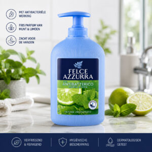 Felce Azzurra antibacteriële handzeep munt en limoen pompflacon