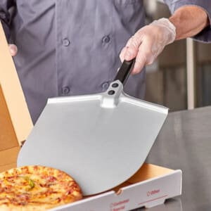 Pizzaschep met kort handvat | Gi.Metal 2 Gi.Metal Classica Pizza Peel, blad 30 cm, steel 25 cm, voor thuisgebruik.