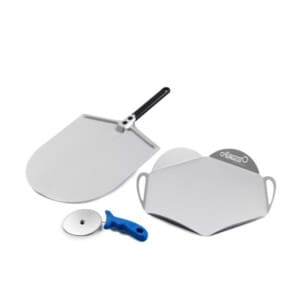 Gi.Metal pizzaset met pizzaschep, serveertray en pizzasnijder voor thuisgebruik