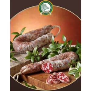 Sardijnse Worst met Mirto | SU SIRBONI 1 Salsiccia Sarda al Mirto van Su Sirboni – 400g traditionele Sardijnse worst